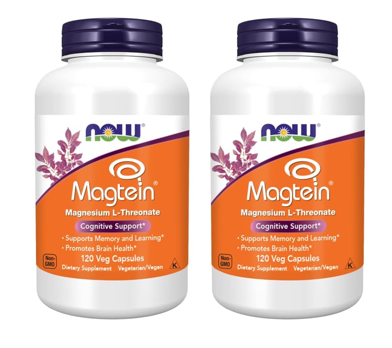 NOW Foods Magtein frontal con pack doble y beneficio de ahorro