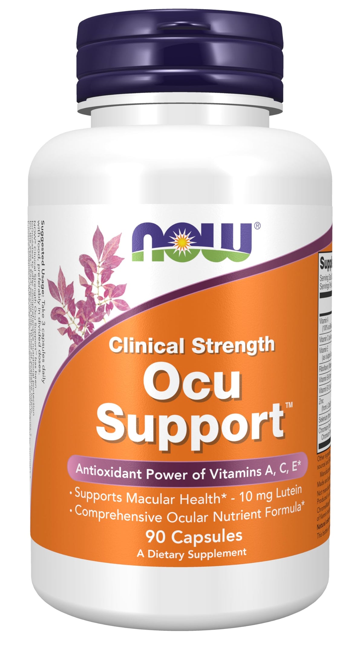 NOW Ocu Support frente del producto mostrando el envase y beneficio antioxidante