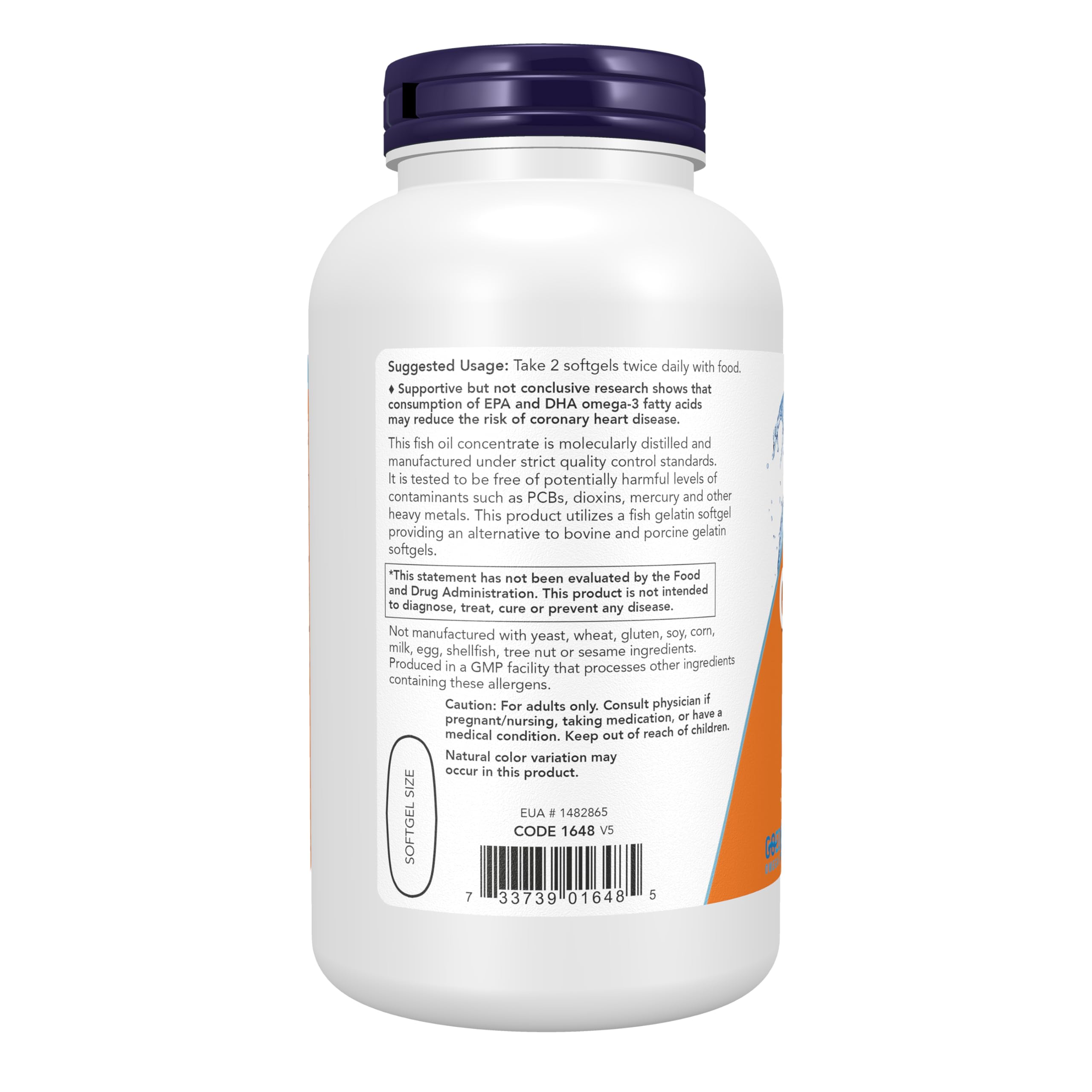 NOW Foods cápsula en mano para comparar tamaño y dosificación fácil
