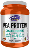 NOW Foods envase frontal de Pea Protein con información clara y beneficio vegano