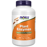 NOW Foods bote frontal mostrando 240 cápsulas veganas y beneficios de digestión