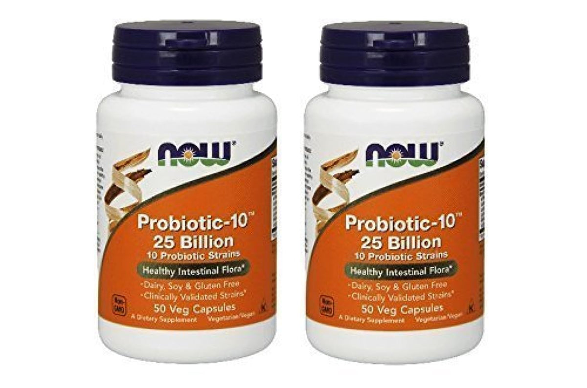NOW Foods frasco frontal del pack doble mostrando la etiqueta y beneficios