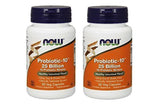 NOW Foods frasco frontal del pack doble mostrando la etiqueta y beneficios