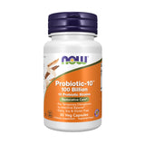 NOW Probiotic-10 frontal mostrando envase y etiqueta clara para confianza