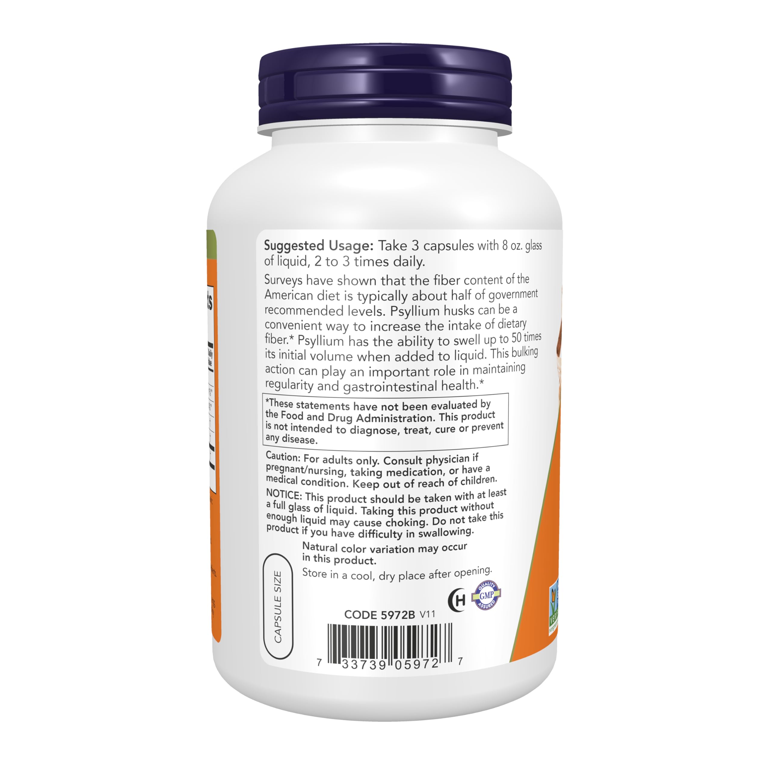 NOW Foods detalle del polvo de psyllium que evidencia textura y volumen absorbente