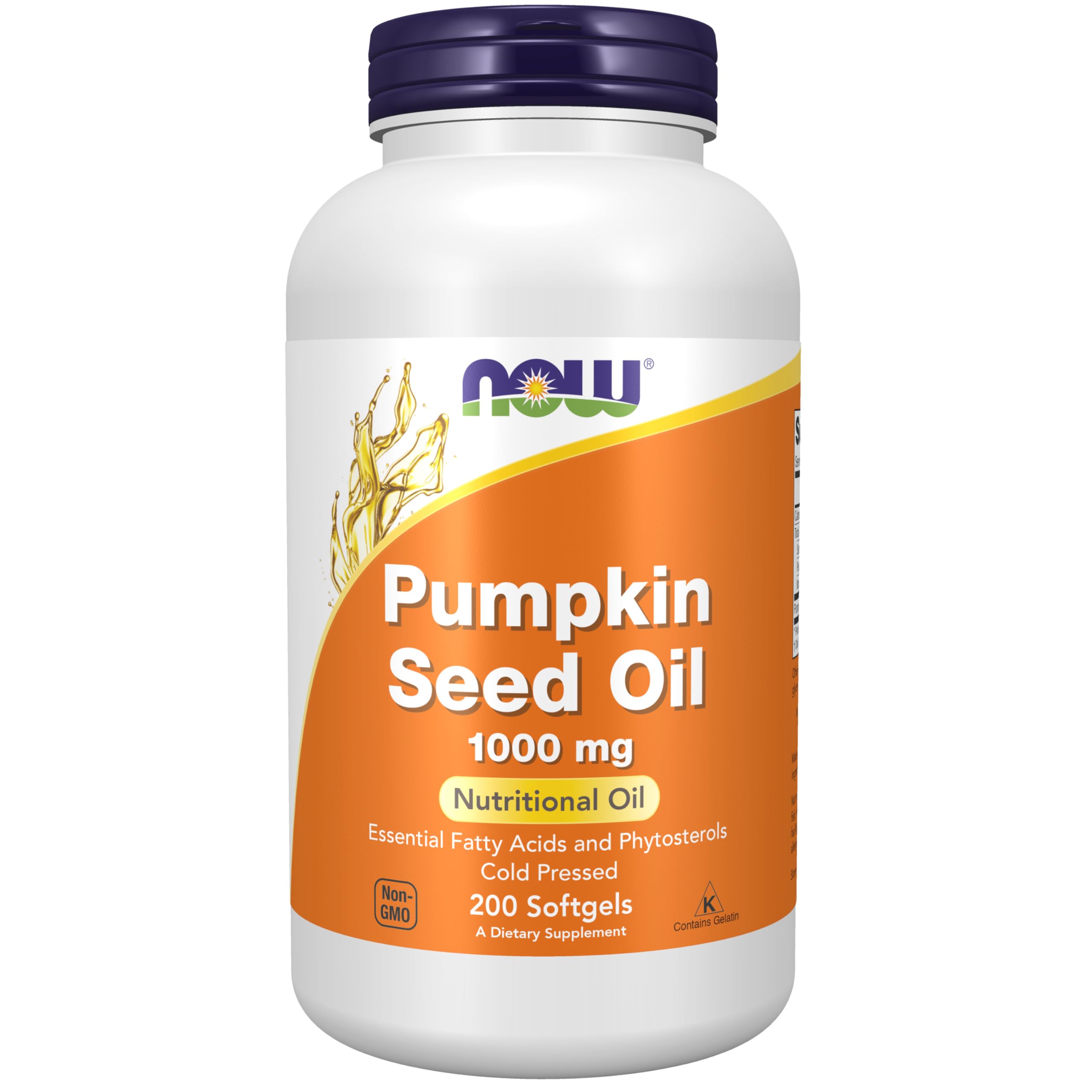 NOW aceite de semilla de calabaza envase frontal mostrando marca y cantidad