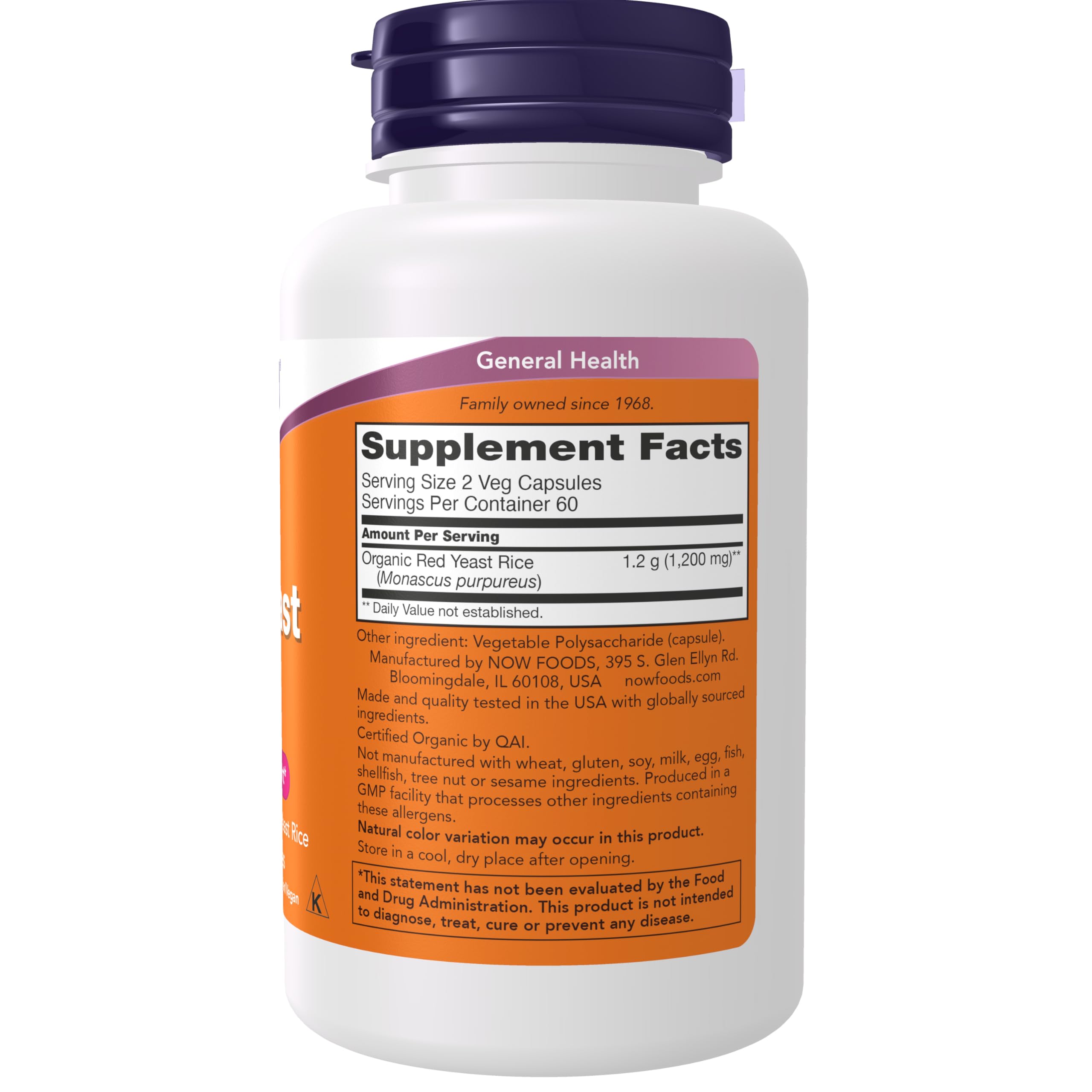 NOW Foods detalle de cápsulas vegetales resaltando pureza y formulación orgánica