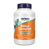 NOW Foods botella frontal del Silica Complex mostrando presentación y beneficios
