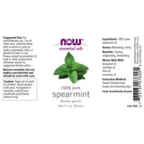 NOW Spearmint Oil detalle del frasco y gotero que facilita dosificar con precisión