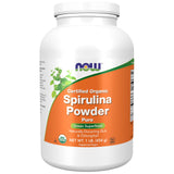 NOW Foods envase frontal de spirulina en polvo, conveniente para smoothies