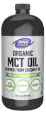 NOW Foods botella frontal del aceite MCT con información clara y uso fácil
