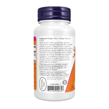 NOW Foods bote abierto con softgels visibles, conveniencia de 60 cápsulas