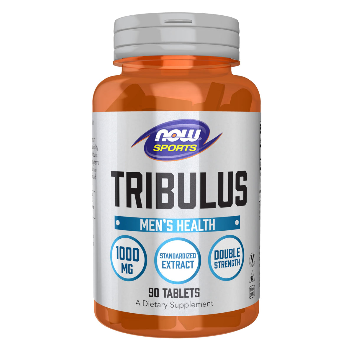 NOW Foods envase frontal de Tribulus 1000 mg con información clara de dosis