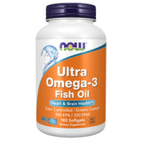 NOW Foods envase frontal mostrando 180 softgels y beneficio de pureza