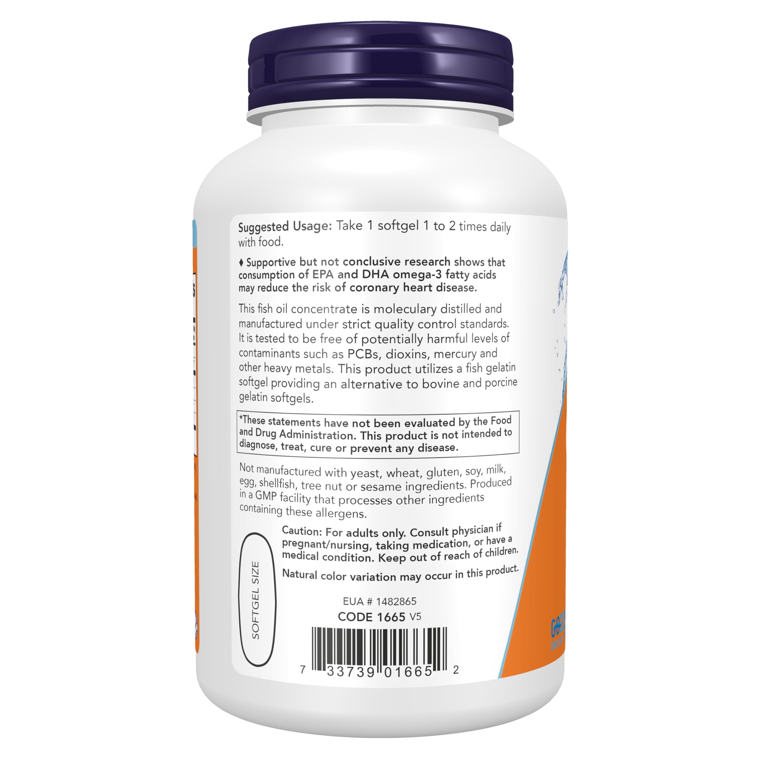 Gotas de aceite y cápsula abierta con aceite, NOW Foods indicando pureza y concentración