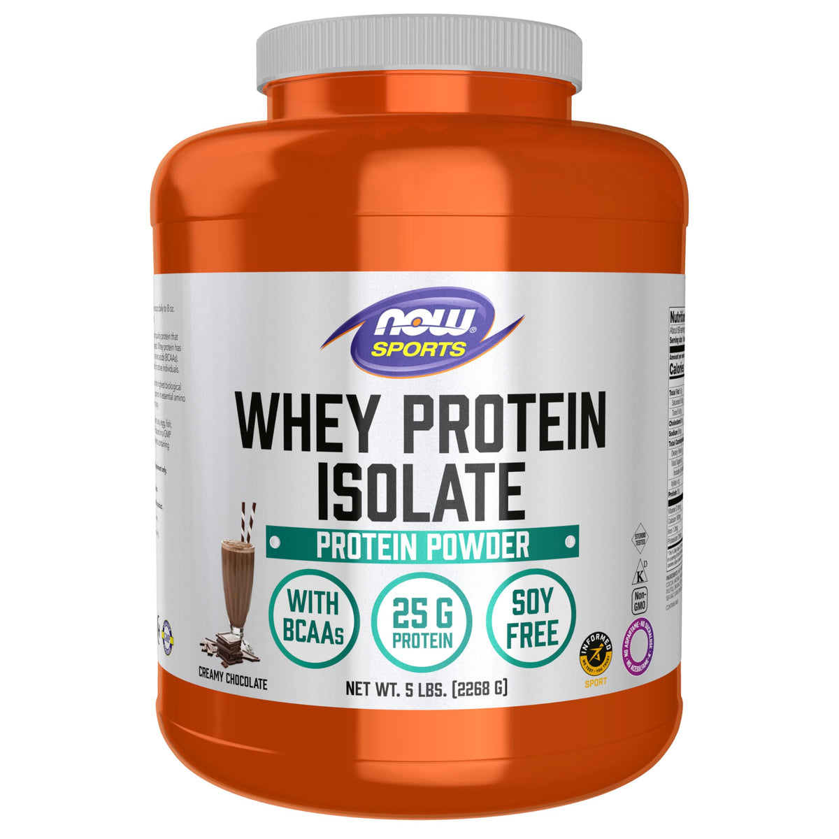 NOW Foods envase frontal de Whey Protein Isolate, clara identificación y confianza