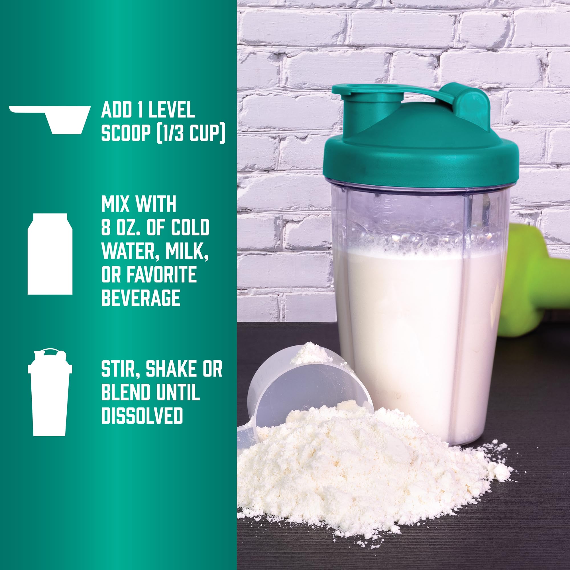 Batido de vainilla preparado con NOW Whey Protein, recuperación rápida tras entreno