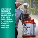Atleta usando NOW Whey Protein Isolate en el gimnasio para recuperación