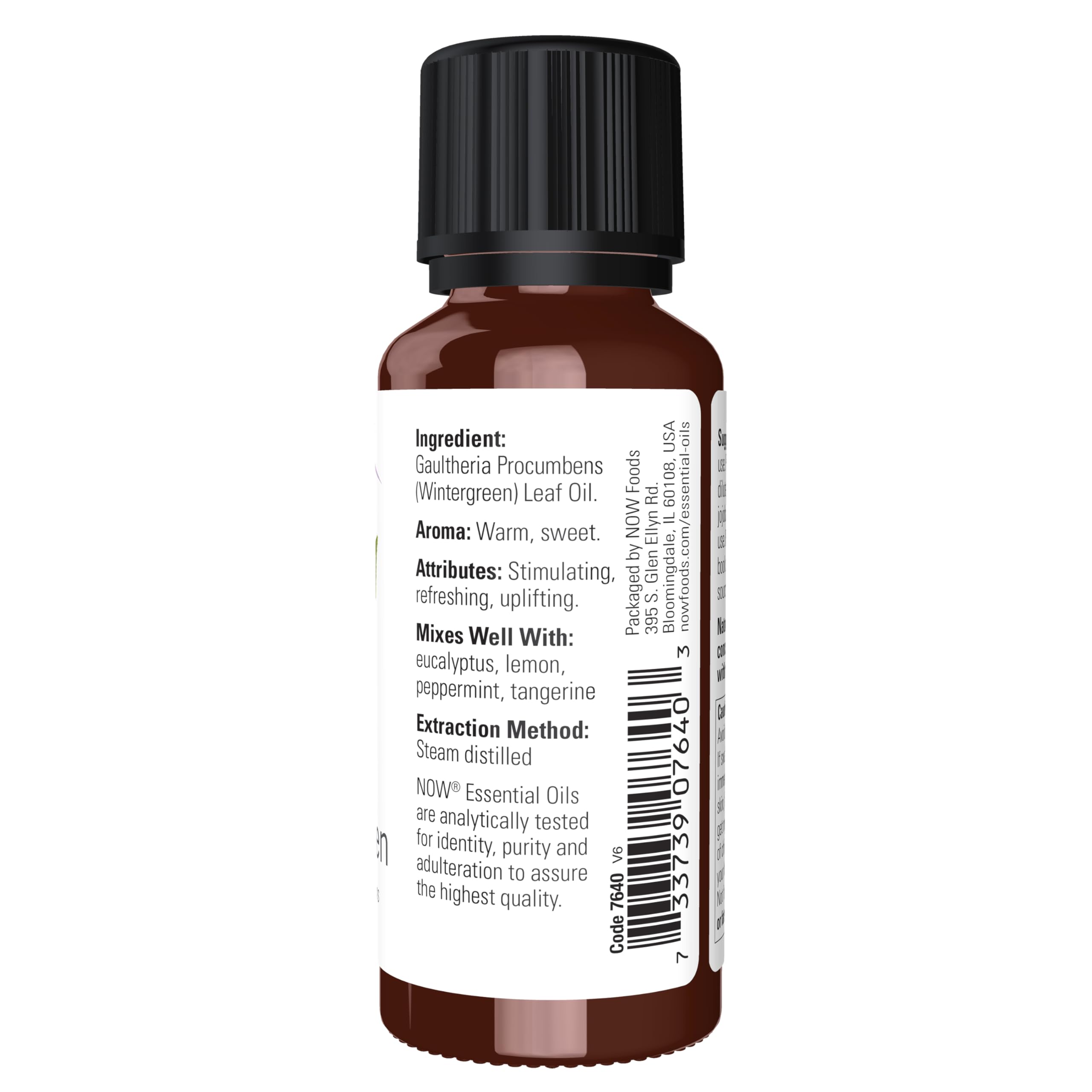 NOW Wintergreen detalle del gotero resaltando control de gotas