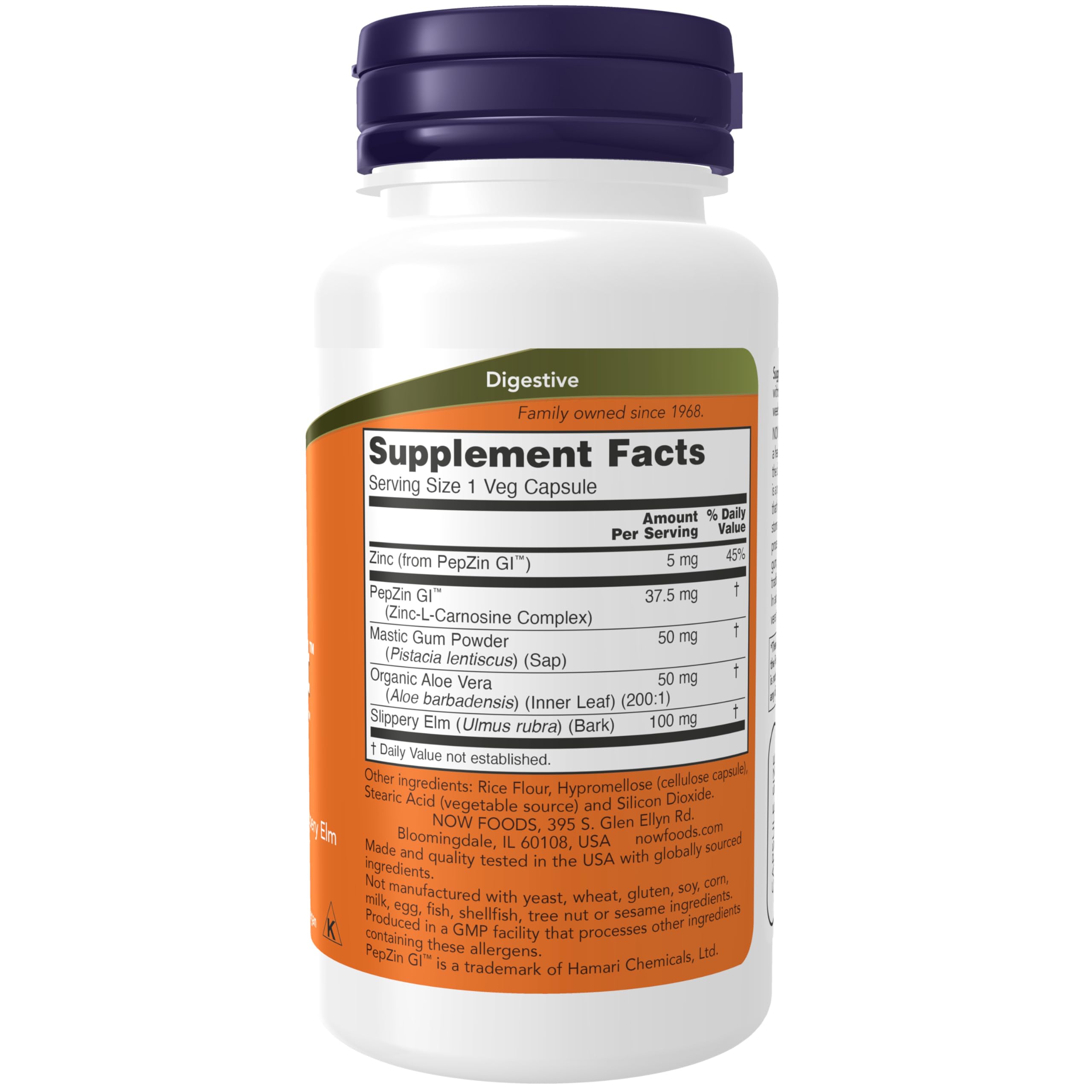 NOW Foods primer plano de cápsula vegetal que resalta fácil ingestión