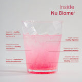 Nu Skin Nu Biome mezclado en vaso, bebida refrescante y energizante