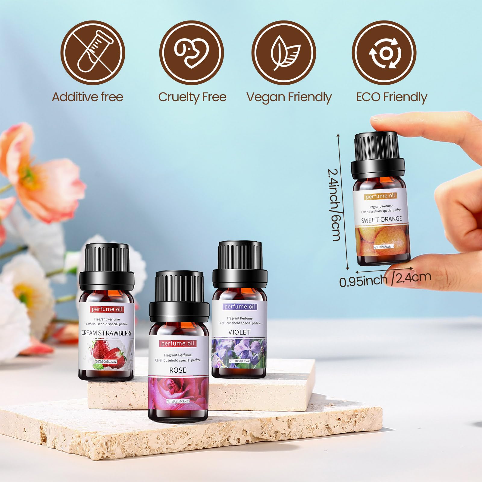 Nuanchu detalle de un frasco 10ml con tapa para manejo fácil y seguro