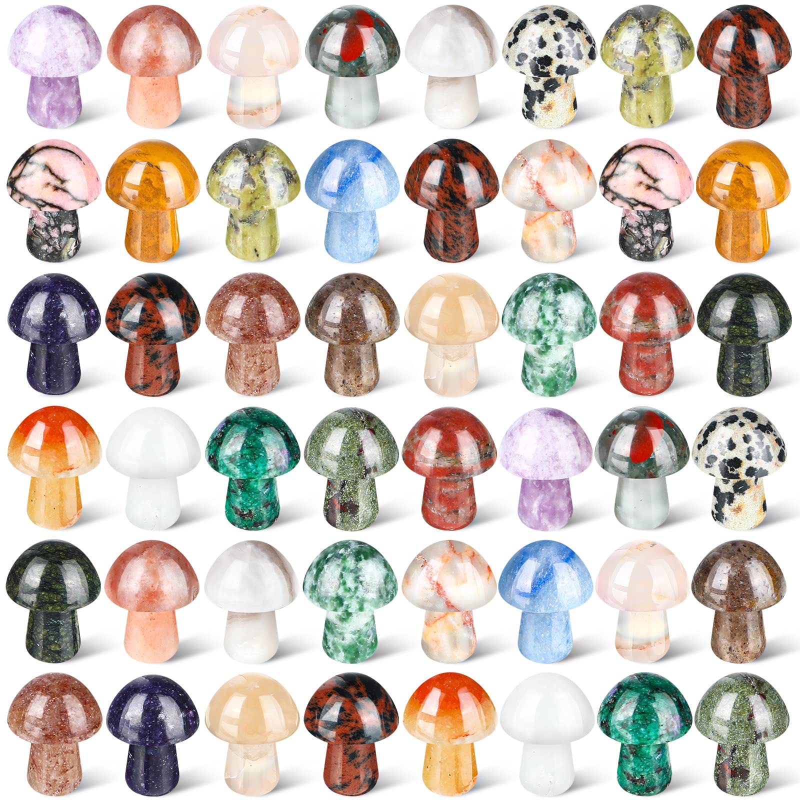Nuanchu paquete frontal de 48 hongos de cristal para decorar