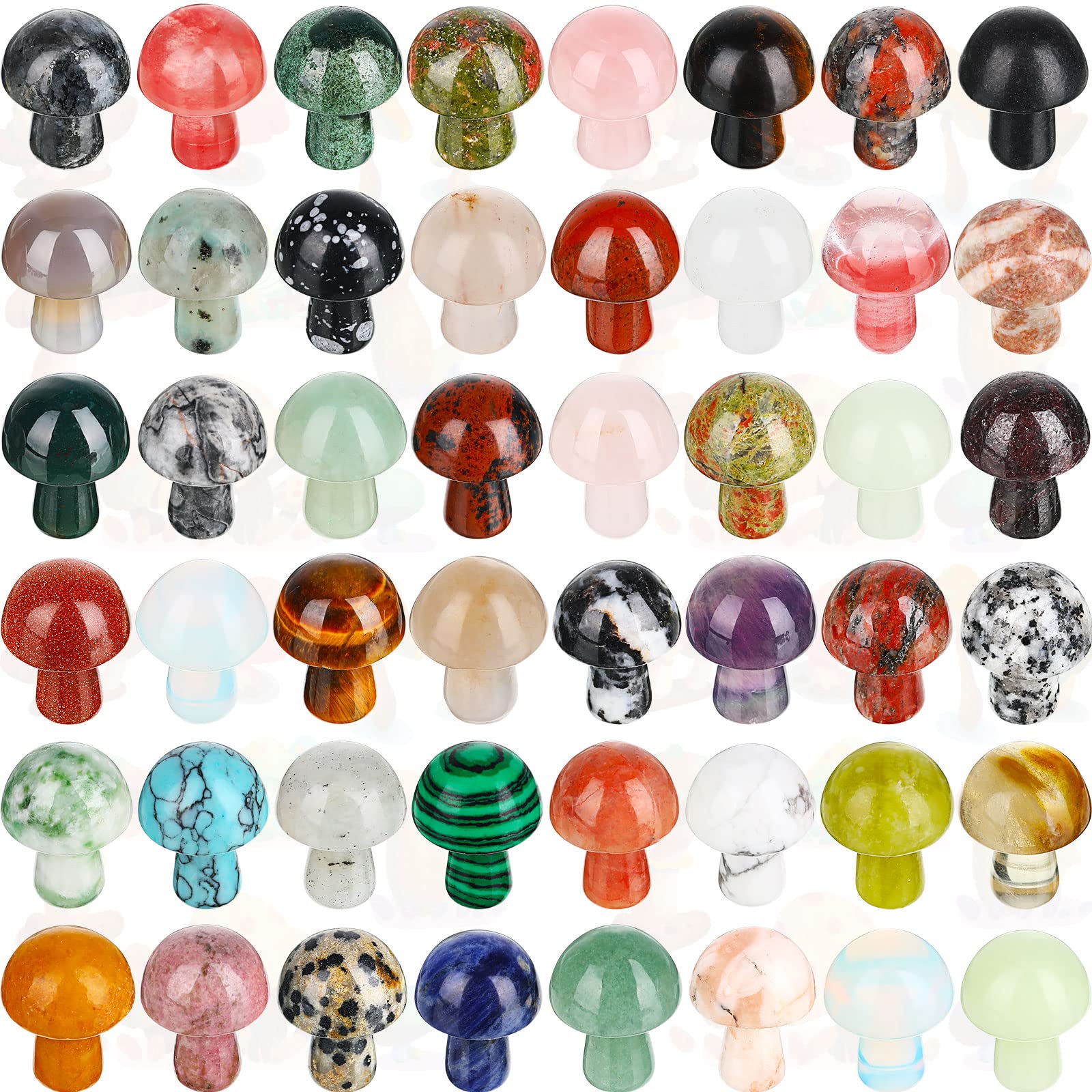 Nuanchu vista del paquete completo de 48 hongos para decorar múltiples espacios