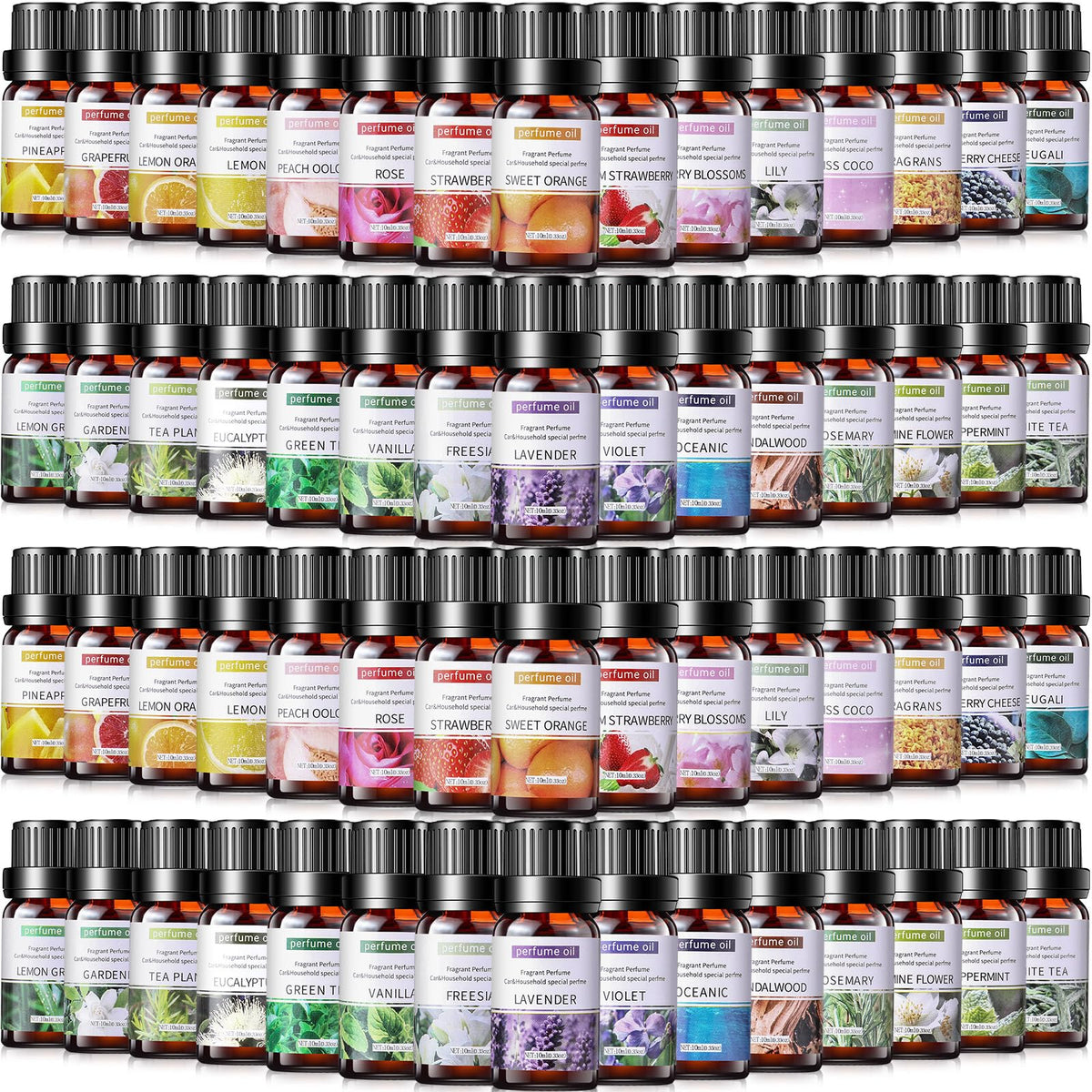 Nuanchu set frontal con 26 frascos 10ml mostrando variedad y conveniencia