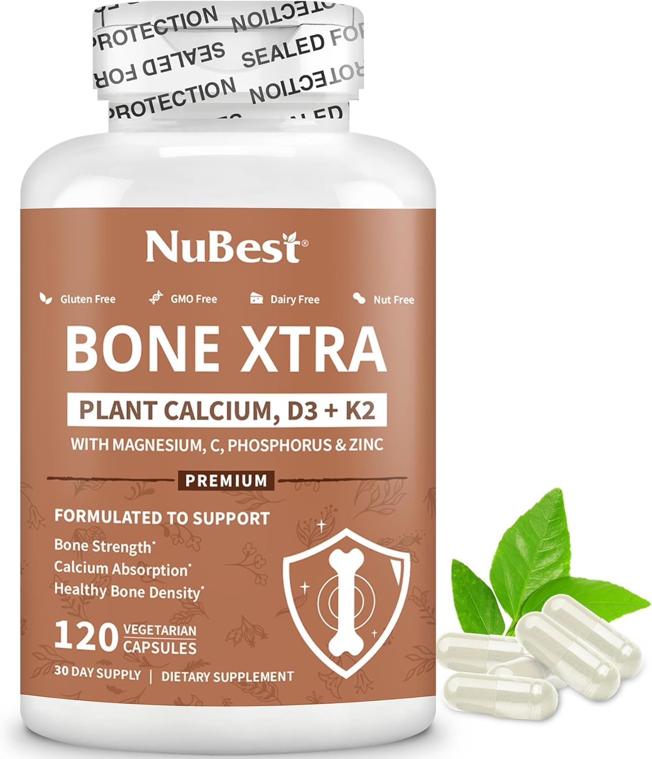 NuBest botella frontal del producto mostrando el envase y beneficios principales