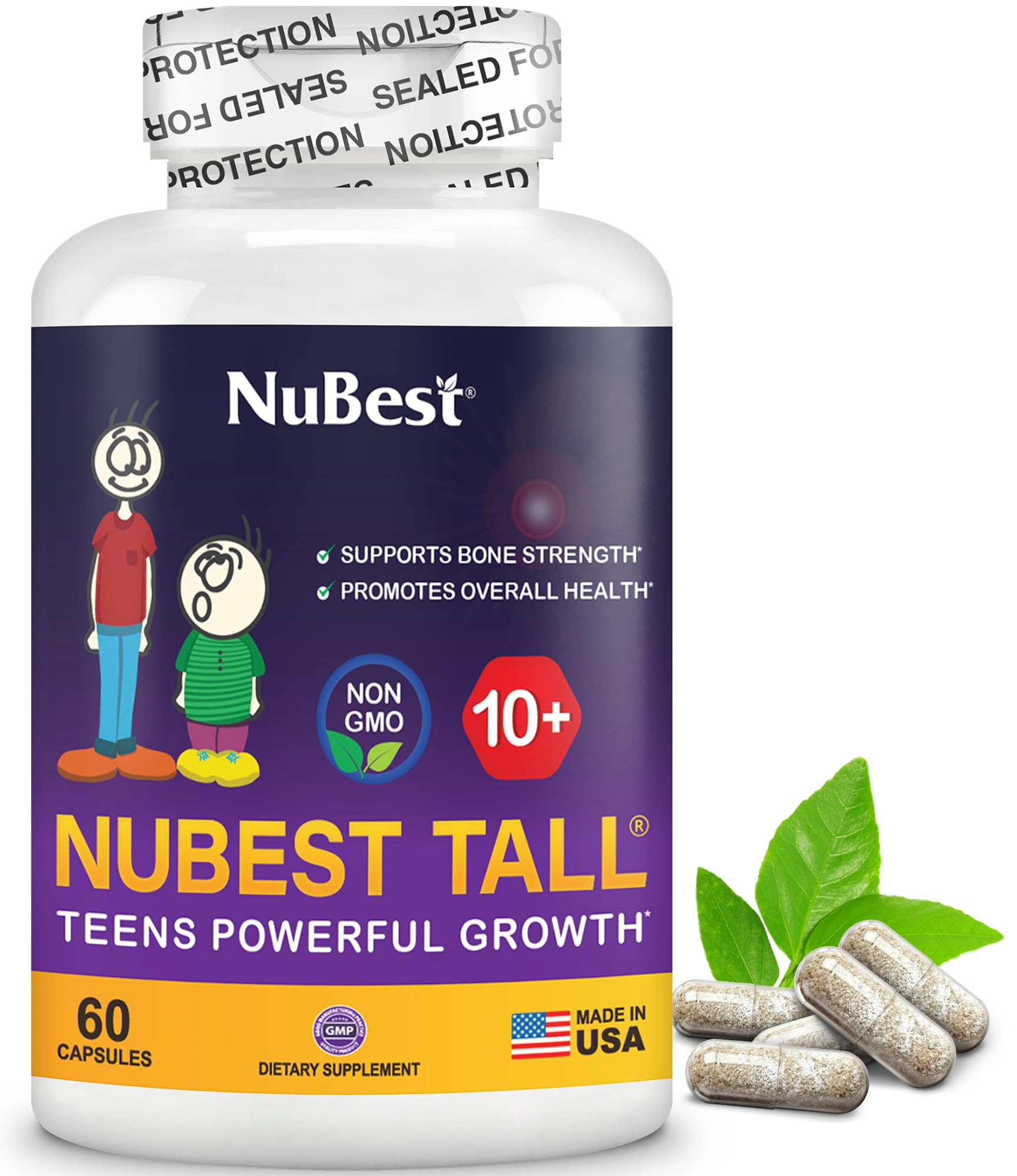 NuBest frasco frontal mostrando fórmula para huesos y beneficio de soporte