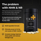 Nuchido Time+ cápsulas apiladas, detalle de formulación y tamaño práctico
