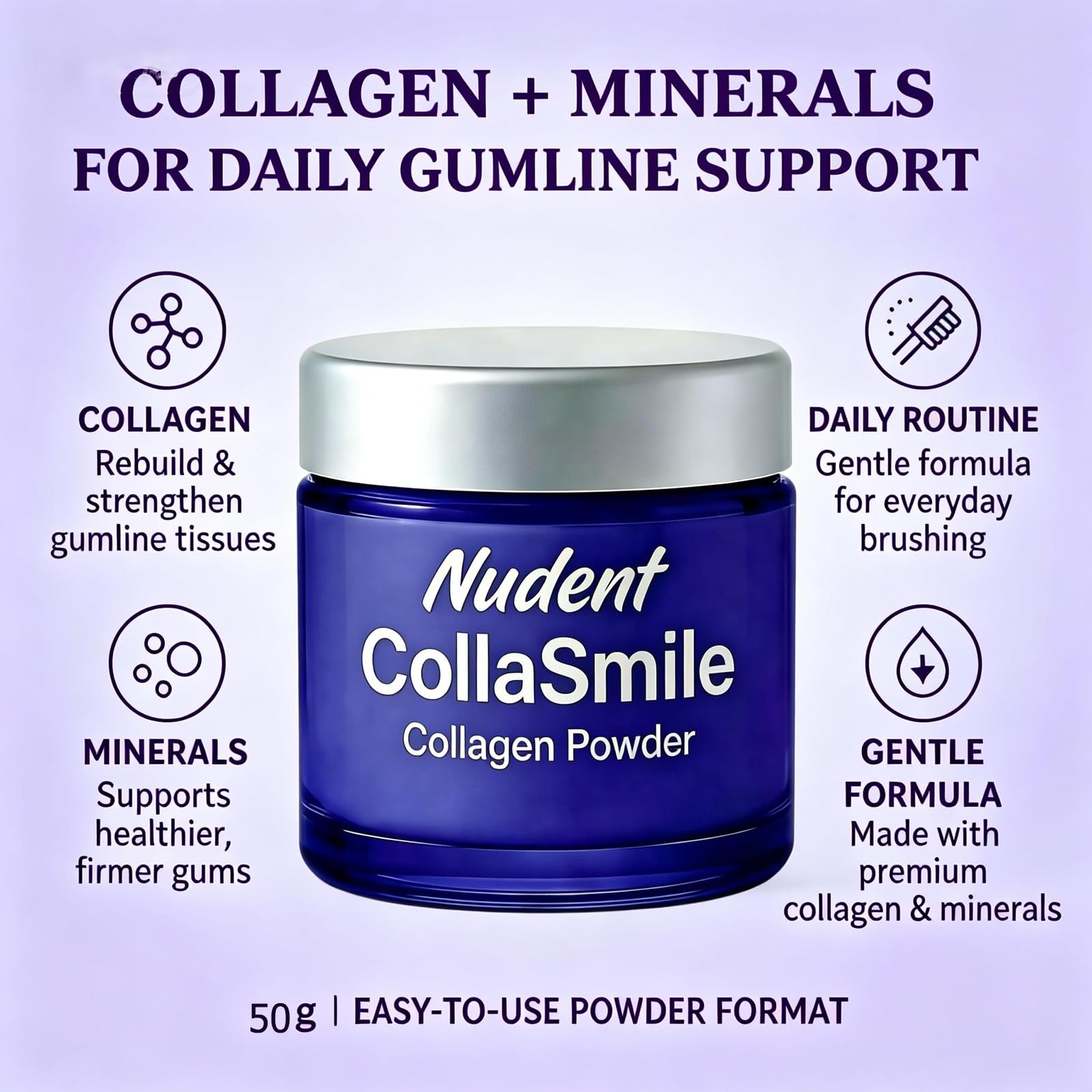 Nudent CollaSmile textura del polvo en cuchara que ofrece pulido suave