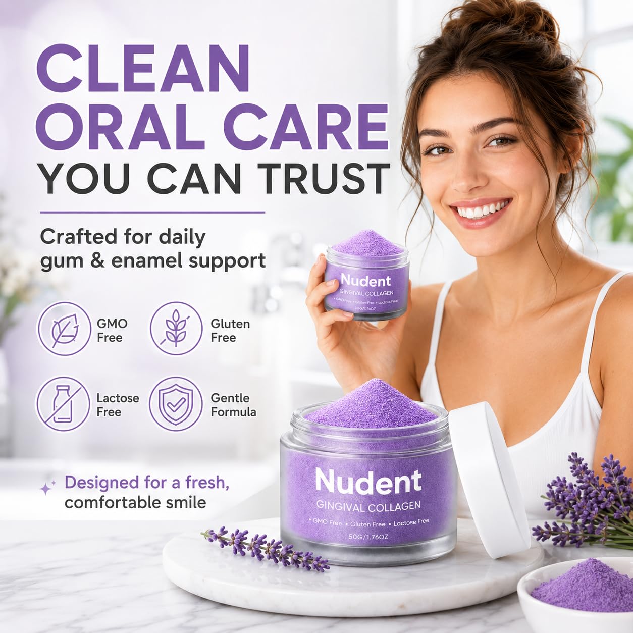 Nudent Collasmile uso en rutina bucal muestra fácil incorporación diaria