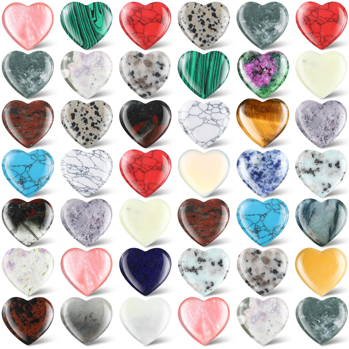 Nuenen paquete frontal de 40 corazones, variedad de colores y cantidad
