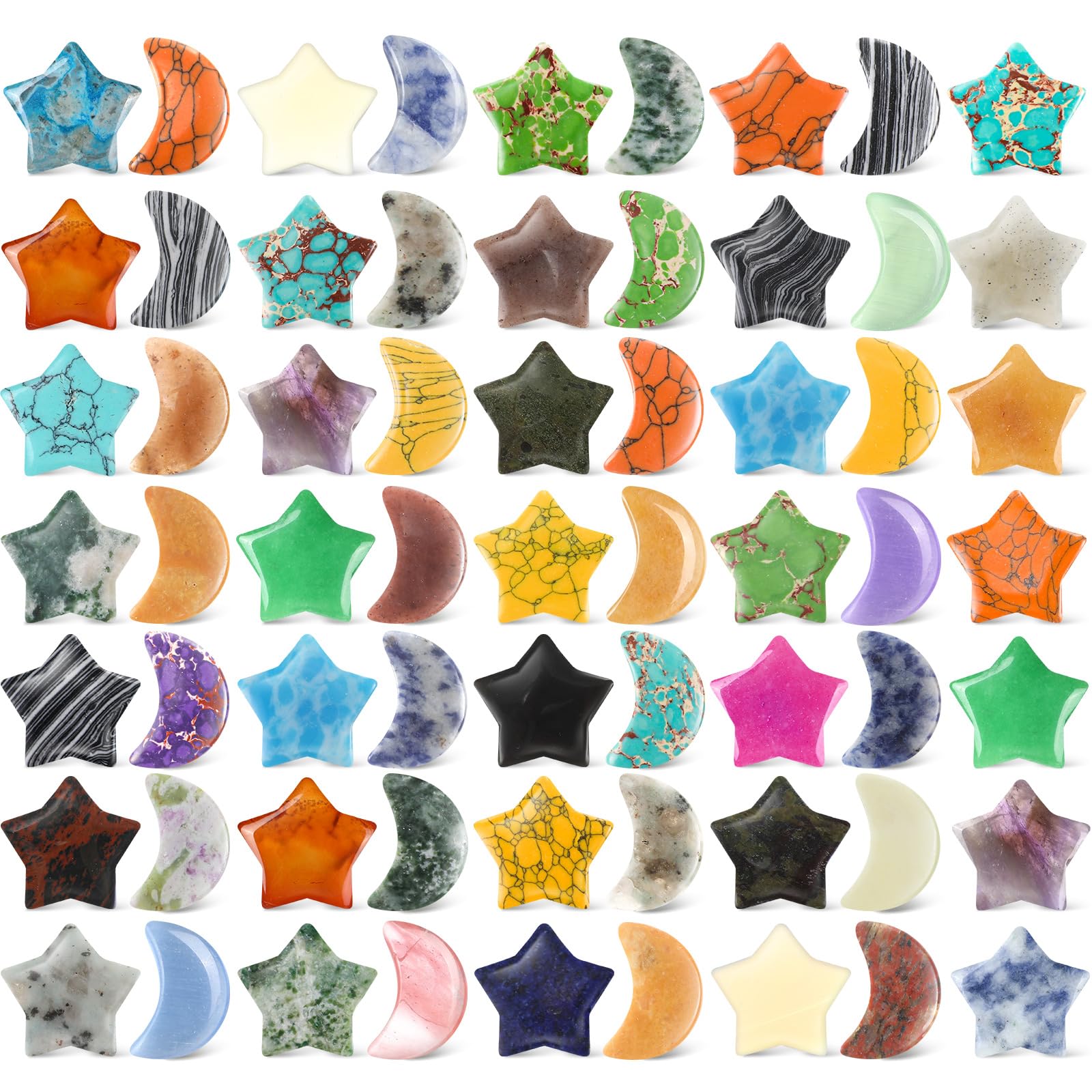 Nuenen paquete frontal con estrellas y lunas, variedad visual atractiva