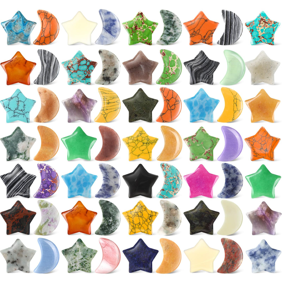 Nuenen paquete frontal con estrellas y lunas, variedad visual atractiva