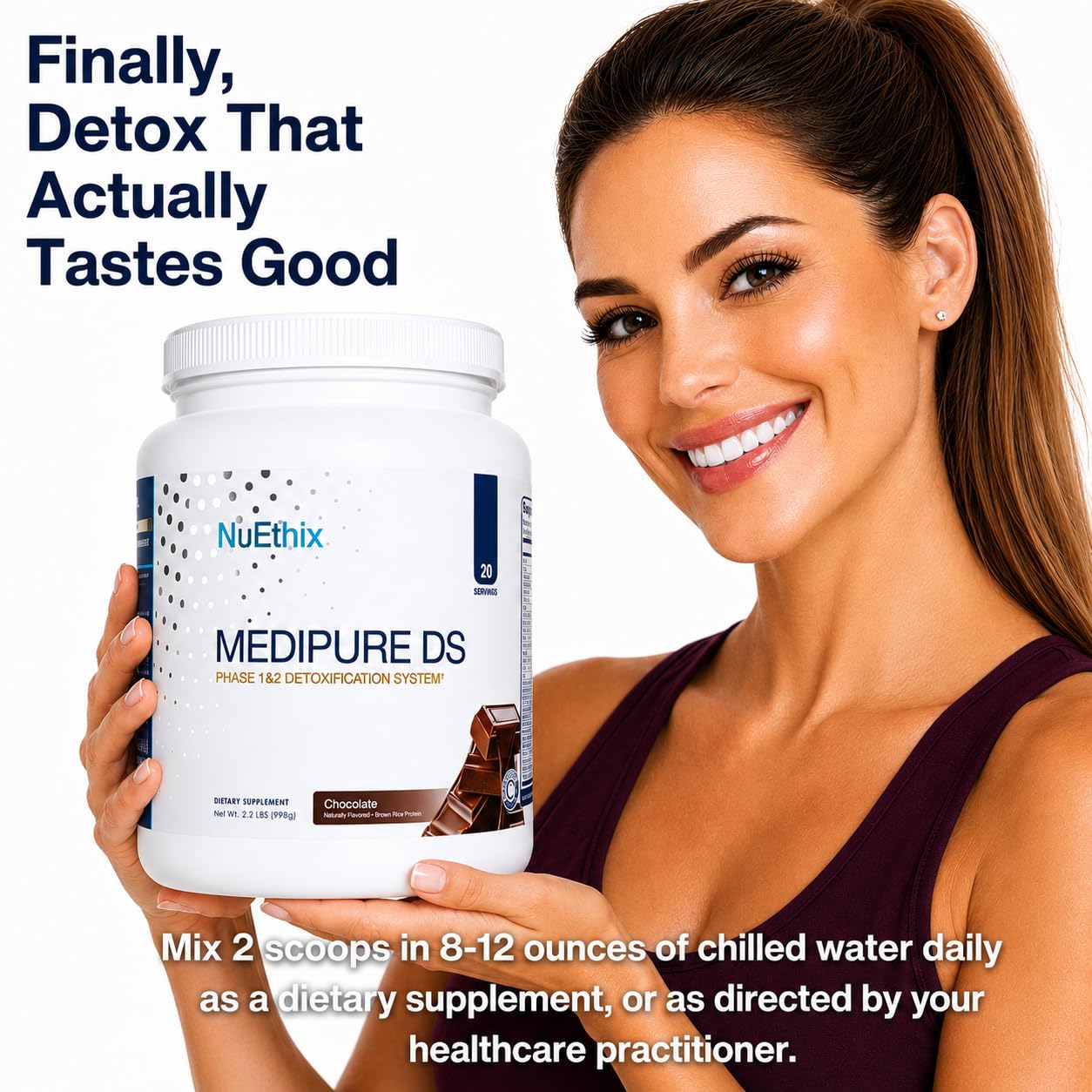 NuEthix etiqueta nutricional con información de ingredientes y usos
