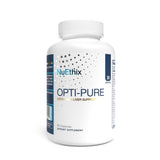 NuEthix Opti-Pure frasco frontal mostrando etiqueta y beneficios claros