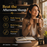NUEVIDA polvo mezclándose en café para energía por la tarde