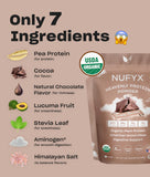 NUFYX cucharada con porción para medir 18 g proteína por servicio