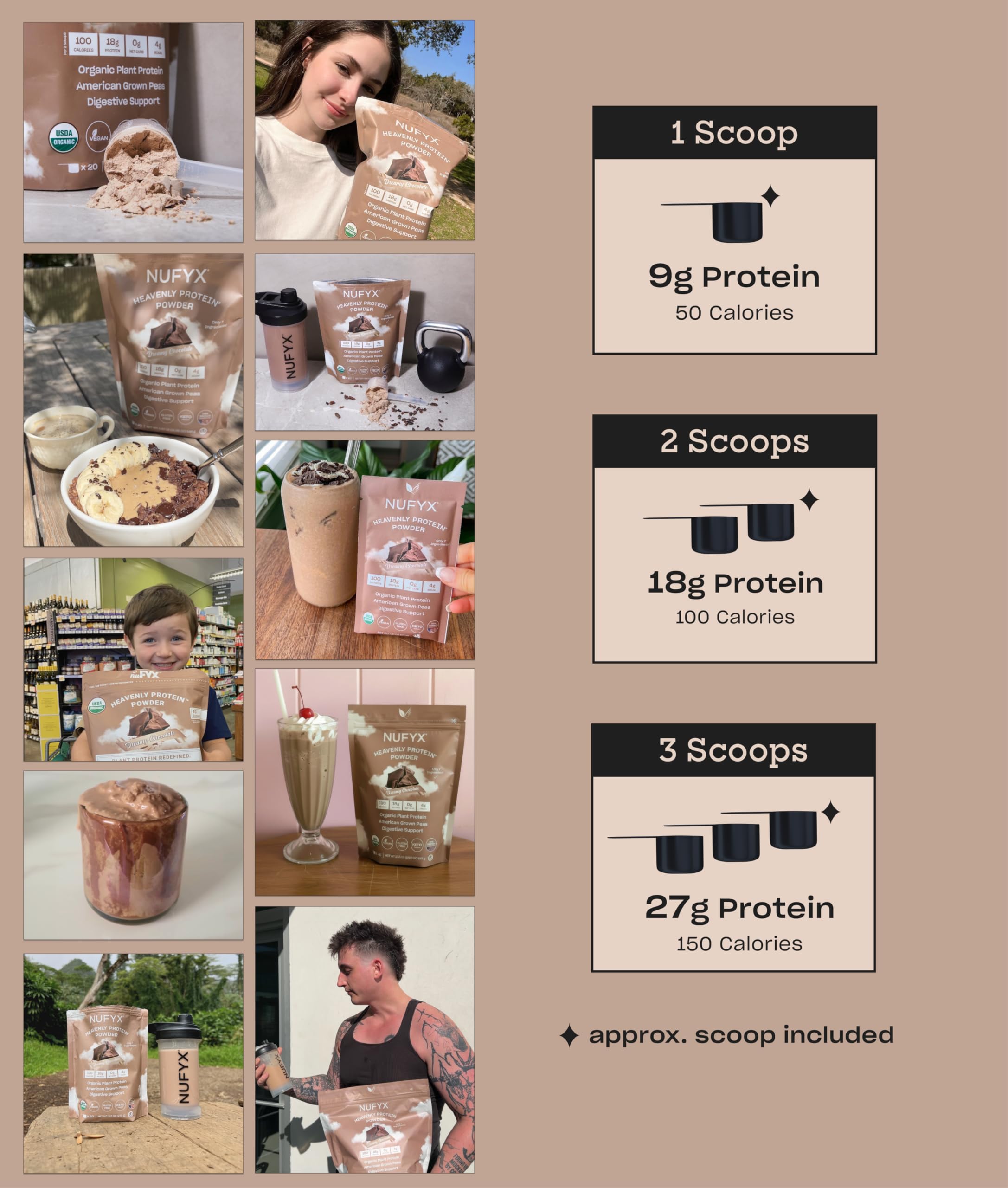 NUFYX desayuno familiar con batidos y fruta, opción nutritiva y rápida