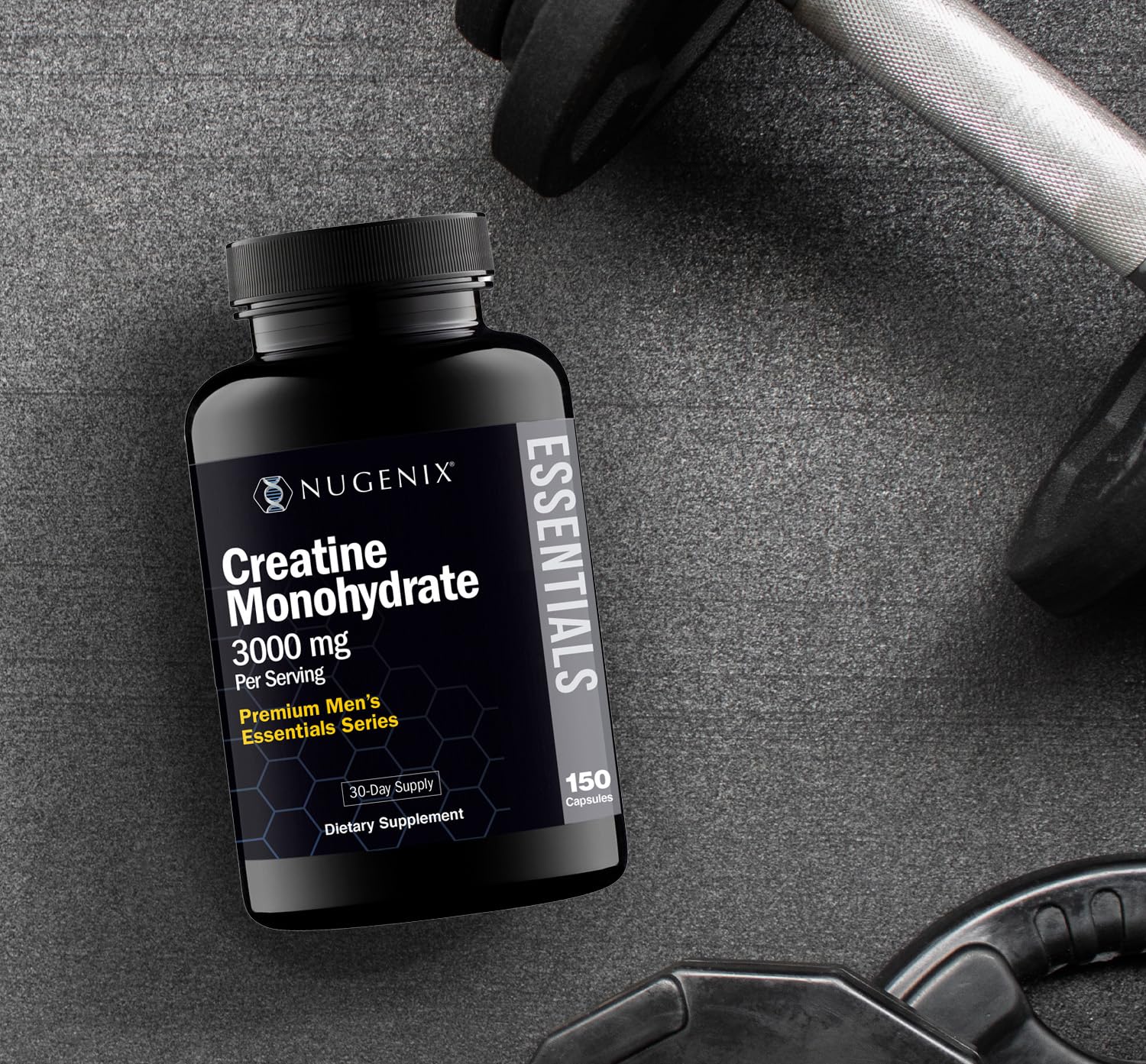 Nugenix etiqueta con información clara de dosis y fabricación