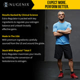 Nugenix Estro-Regulator cápsula en mano para mostrar tamaño y facilitar dosificación