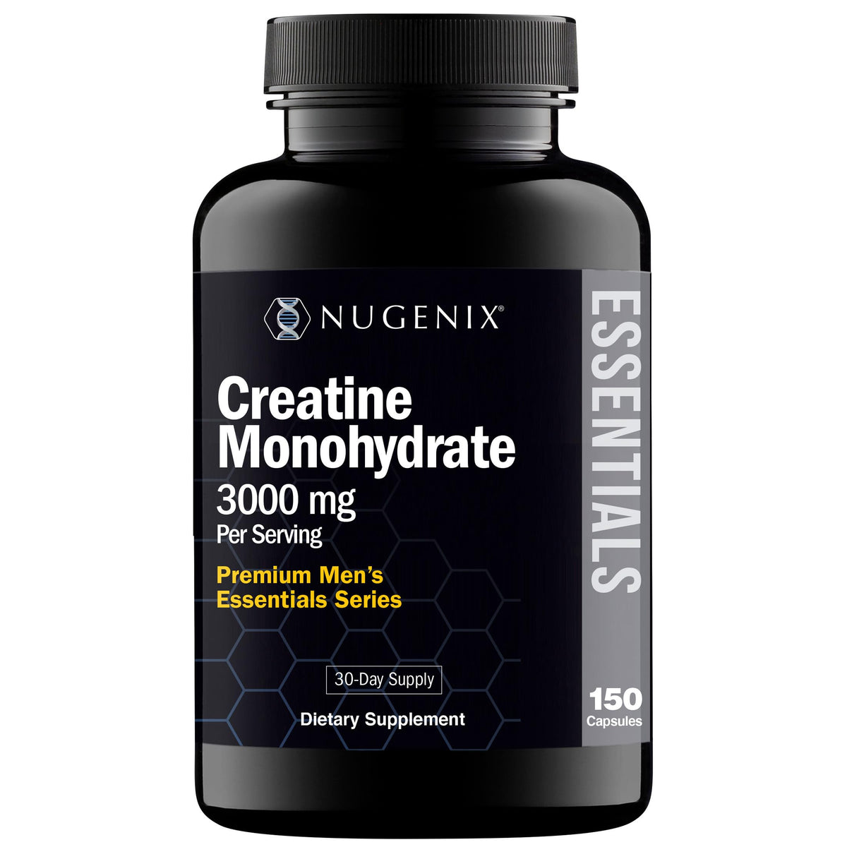 Nugenix frasco frontal mostrando 150 cápsulas y conveniencia