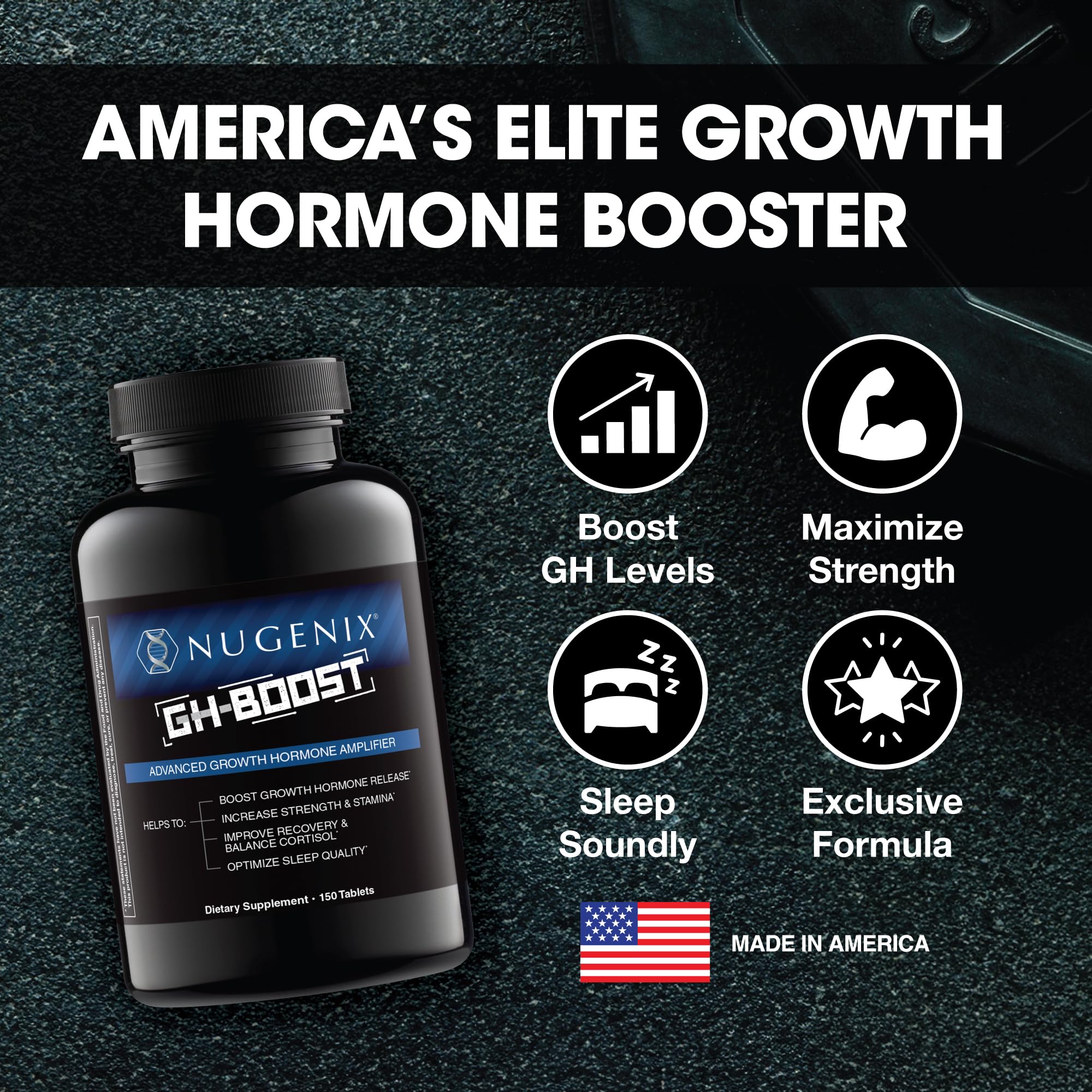 Nugenix GH-Boost close-up de tabletas para ver textura y calidad