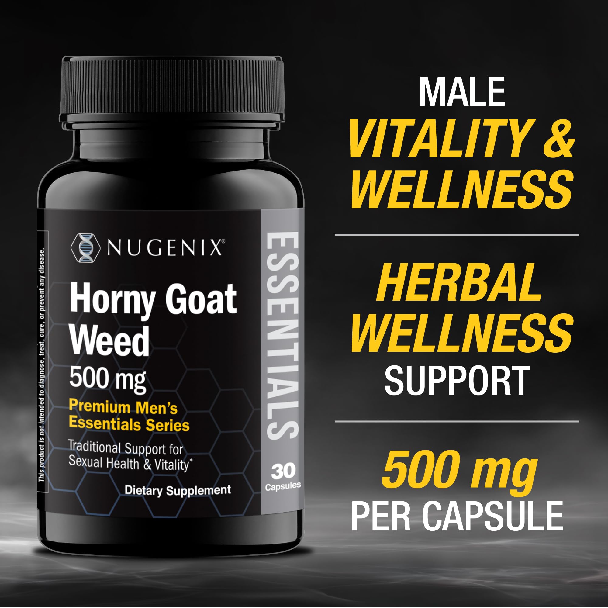 Nugenix cápsula en primer plano indicando comodidad y dosificación