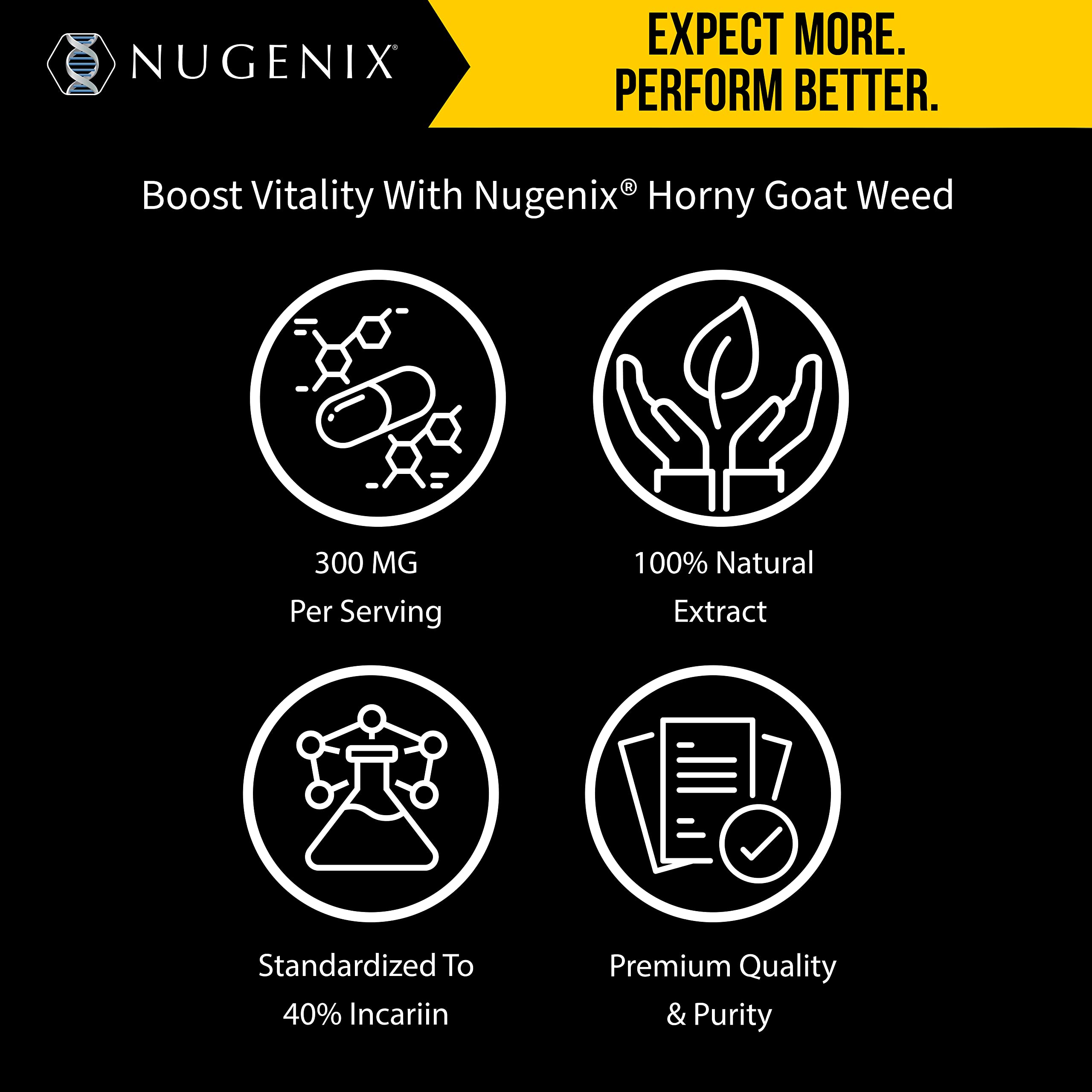 Nugenix polvo de extracto de epimedium resaltando pureza