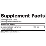Etiqueta nutricional de Nugenix L-Arginine con ingredientes y ventaja de transparencia