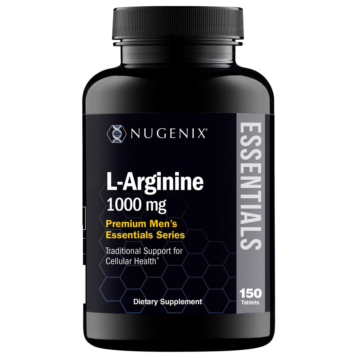 Nugenix frasco frontal de L-Arginine 150 tabletas mostrando presentación y beneficio práctico
